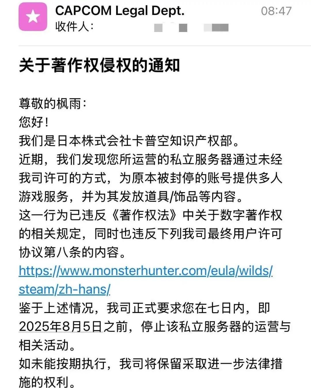 《怪物猎人：荒野》国内MOD作者枫雨遭卡普空警告  第3张